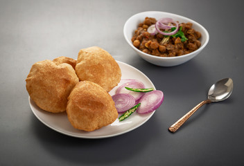 Wall Mural - Fried Puri and Chole ki sabzi - famous indian food