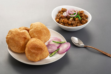 Wall Mural - Fried Puri and Chole ki sabzi - famous indian food