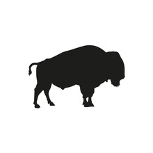 Silhouette Of European Bison Or Wisent Vector