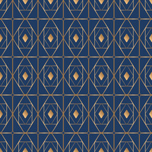 Abstract Geometric Pattern With Art Deco Thin Lines.