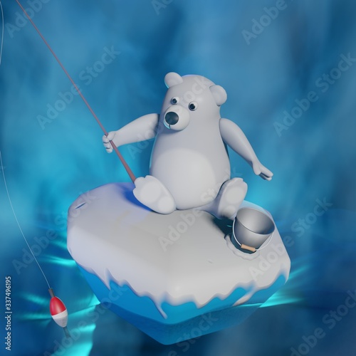 Fotografía 3d rendered illustration of white bear