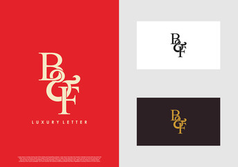 Wall Mural - Initial letter B & F BF luxury art vector mark logo template.
