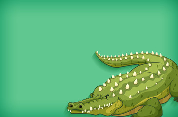 Sticker - Background template design with plain color and crocodile