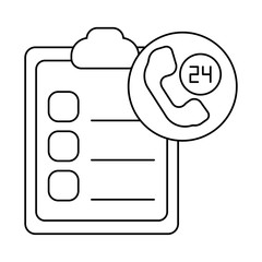 Poster - clipboard with paper sheets , line style icon