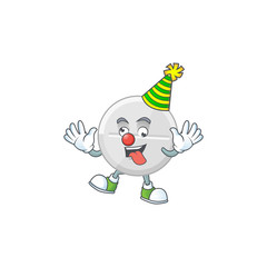 Poster - Amusing Clown white pills cartoon character mascot style