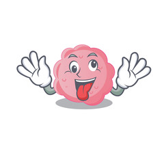 Sticker - A cartoon design of anaplasma phagocytophilum having a crazy face