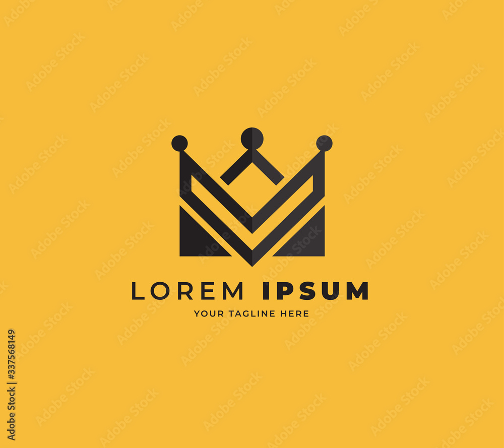 crown logo design vector. initial M logo design template Stock Vector ...