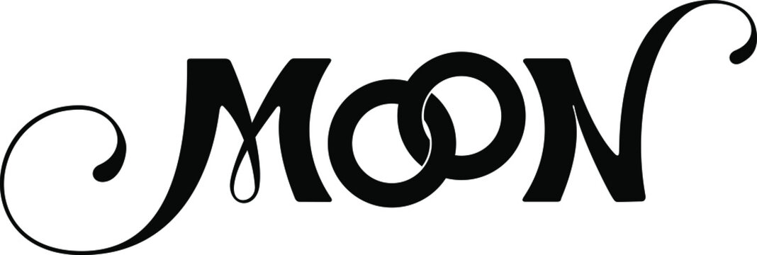 Moon - custom calligraphy text