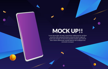 Poster - 3D Smartphone Device UI/UX mockup for presentation template