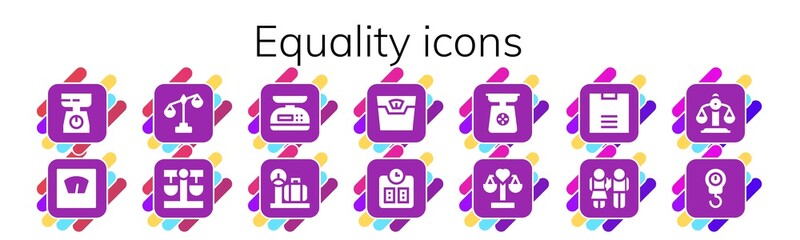 Wall Mural - Modern Simple Set of equality Vector filled Icons