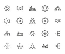 Industry Line Icons Set.