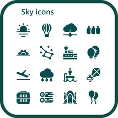 Canvas Print - sky icon set