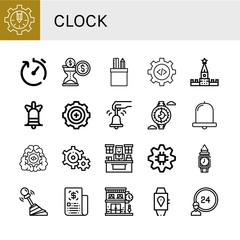 Poster - Set of clock icons