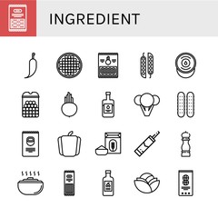 Wall Mural - Set of ingredient icons