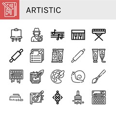 Sticker - artistic icon set