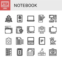 Canvas Print - Set of notebook icons