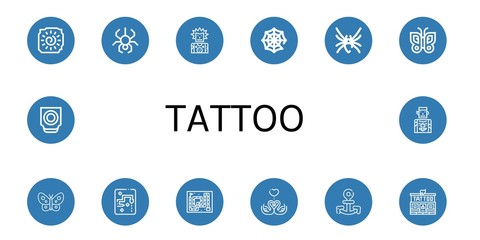 Canvas Print - tattoo simple icons set