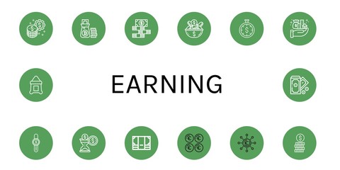 Sticker - earning icon set