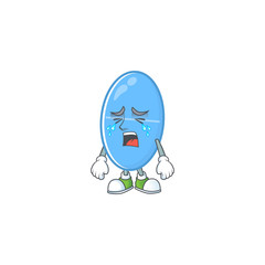 Sticker - A weeping blue capsule cartoon character concept