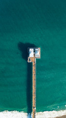 Wall Mural - aerial view of pier over sea