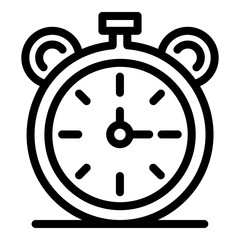 Poster - Alarm clock icon. Outline alarm clock vector icon for web design isolated on white background
