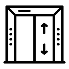 Poster - hotel elevator icon. outline hotel elevator vector icon for web design isolated on white background