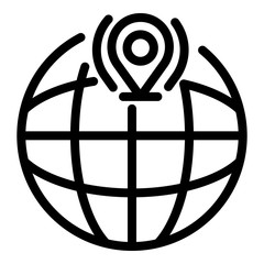 Poster - global location icon. outline global location vector icon for web design isolated on white backgroun