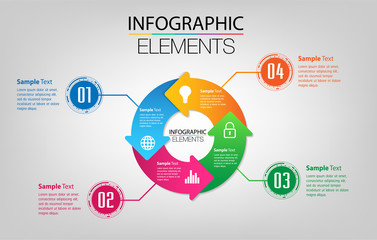 Leinwandbilder - modern circuit text box template for website computer graphic technology, banner Infographics, time line