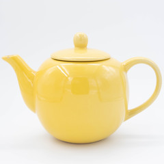 Wall Mural - teapot and tea on white  background, over light