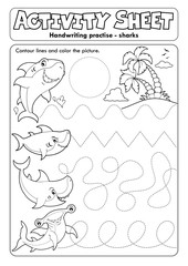 Wall Mural - Activity sheet handwriting practise 9