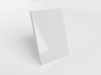 Wall Mural - blank a4 book hardcover mockup floating on white background 3d rendering