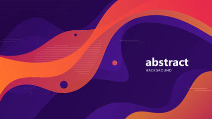 Poster - Abstract colored background with figures. Dynamic and futuristic effect with lines and dots vector illustration.