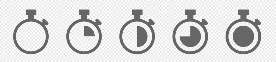 Poster - Set of Timer vector icons on transparent background. Countdown Timer vector icons. VECTOR EPS 10
