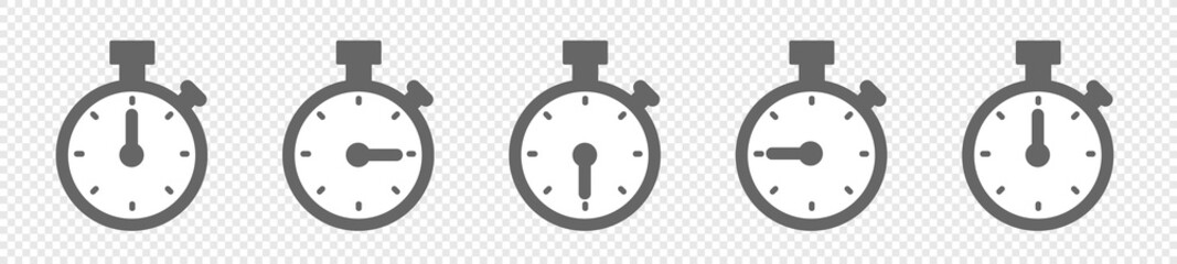 Poster - Set of Timer vector icons on transparent background. Countdown Timer vector icons. VECTOR EPS 10