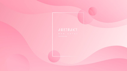 Poster - Abstract pink background with curves and waves. Round shapes, circles in motion vector illustration.