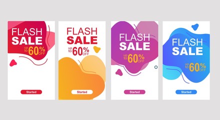 Wall Mural - Flash sale special offer set.Dynamic modern fluid mobile for flash sale banners.vector design