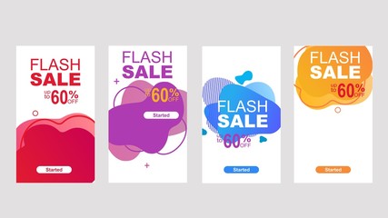 Wall Mural - Flash sale special offer set.Dynamic modern fluid mobile for flash sale banners.vector design