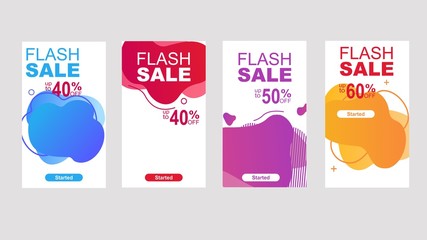 Wall Mural - Flash sale special offer set.Dynamic modern fluid mobile for flash sale banners.vector design