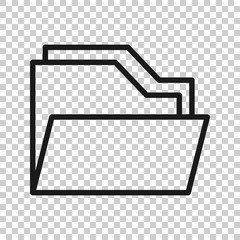Poster - File folder icon in flat style. Documents archive vector illustration on isolated background. Storage business concept.