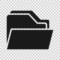 Poster - File folder icon in flat style. Documents archive vector illustration on isolated background. Storage business concept.
