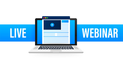 Wall Mural - live webinar button, icon. vector stock illustration