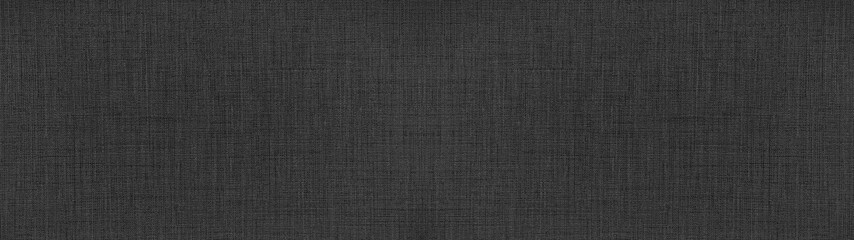 Dark anthracite gray black natural cotton linen textile texture background banner panorama