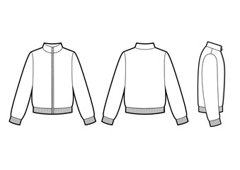 Wall Mural - Technical sketch of man sweatshirt. Sport jacket