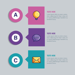 Canvas Print - statistical infographic with letters and icons vector illustration design