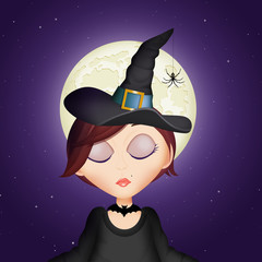 Wall Mural - illustration of Halloween witch