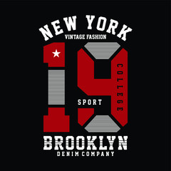 Sticker - College Brooklyn typography, t-shirt graphics, vectors 