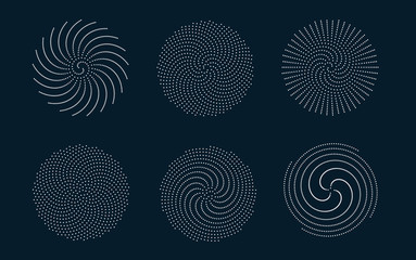 Mathematical morphology - visualization of phyllotaxis spiral types - code of nature - vector concept of mathematical function
