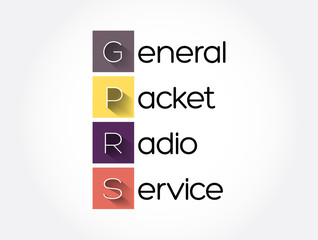 Poster - gprs - general packet radio service acronym, technology concept background
