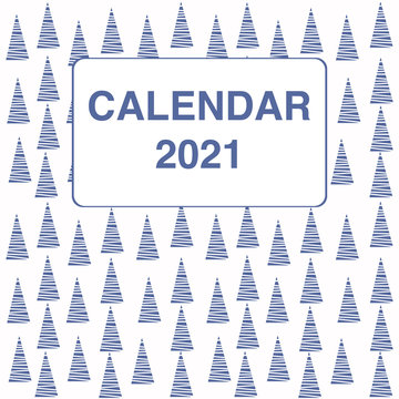 Design calendar 2021 year in trendy ornamental style. Stationery planner template. Vector illustration. Week starts on Monday. Set of 12 months. Made in blue and white colors