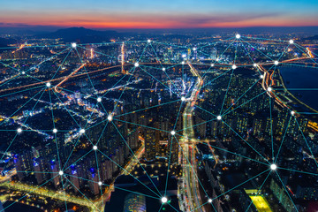 Twilight and traffic of Seoul best landmark in Seoul ,South Korea